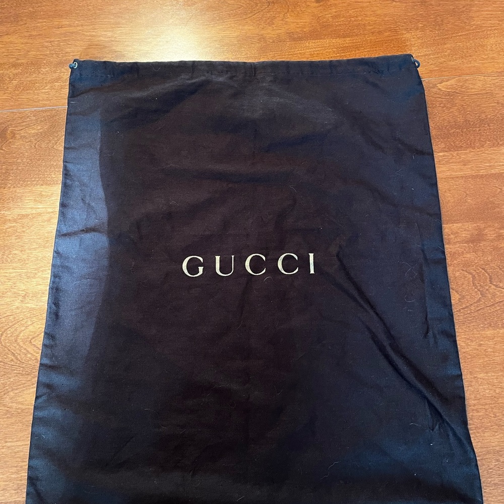 GUCCI BROWN drawstring Pouch bag sack 19x16 inches